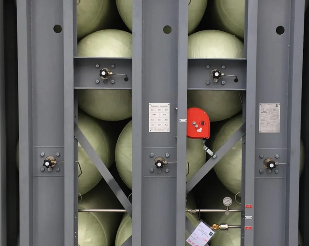 Hydrogen transport container detail