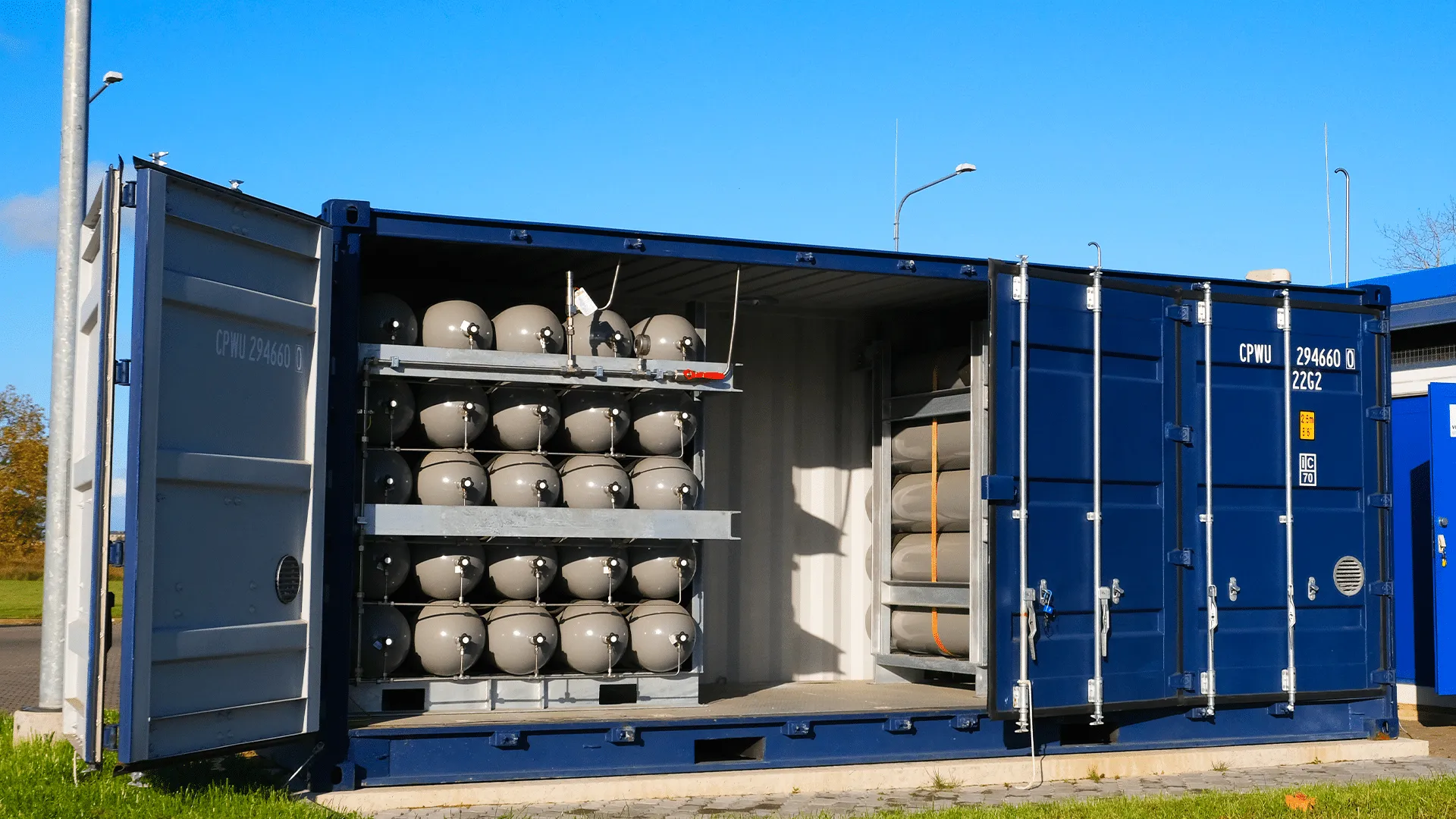 Custom steel cylinder storage skid