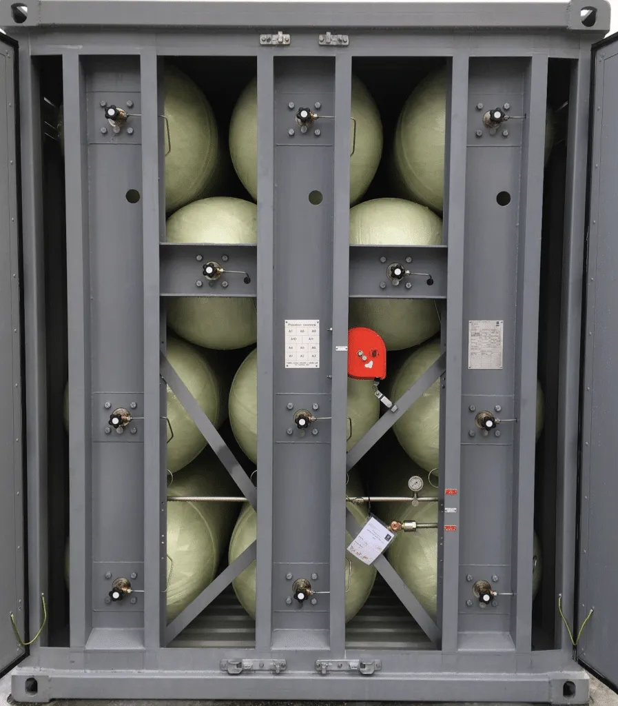 Hydrogen container and transport equipment