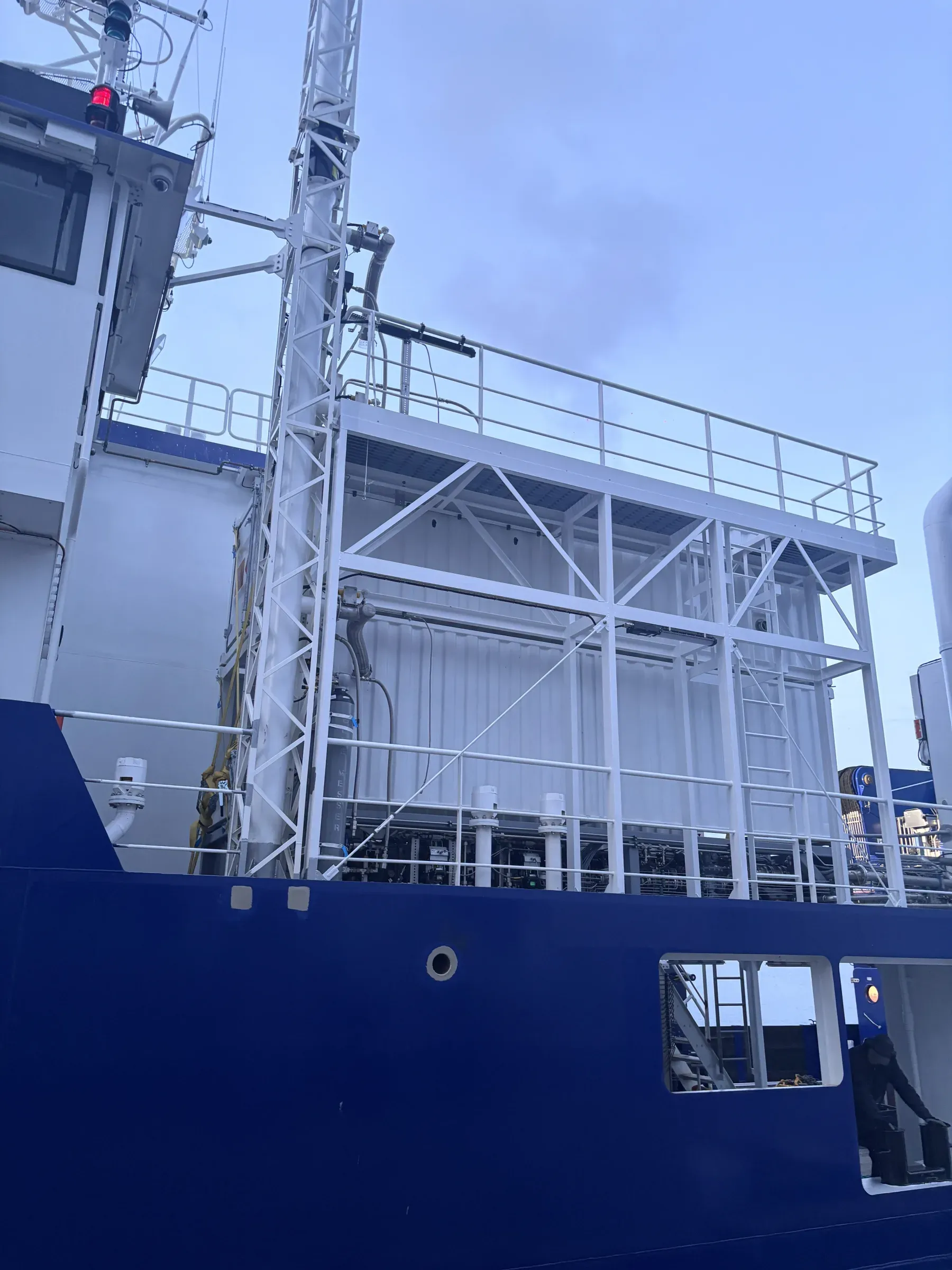 Containerised CNG equipment installed on board a vessel