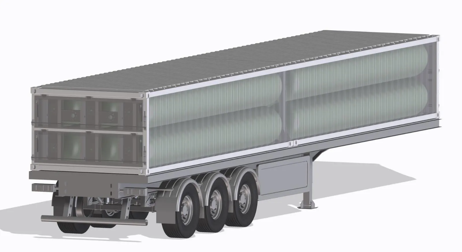 Tube-trailer for biomethane transport with UMOE type-4 cylinders